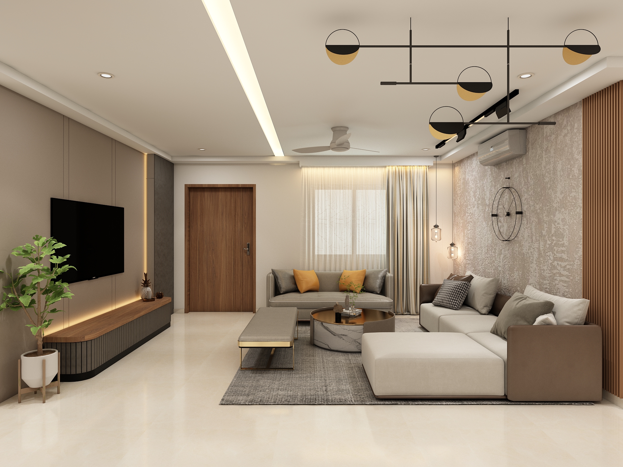 Living Room — Statement Chandelier